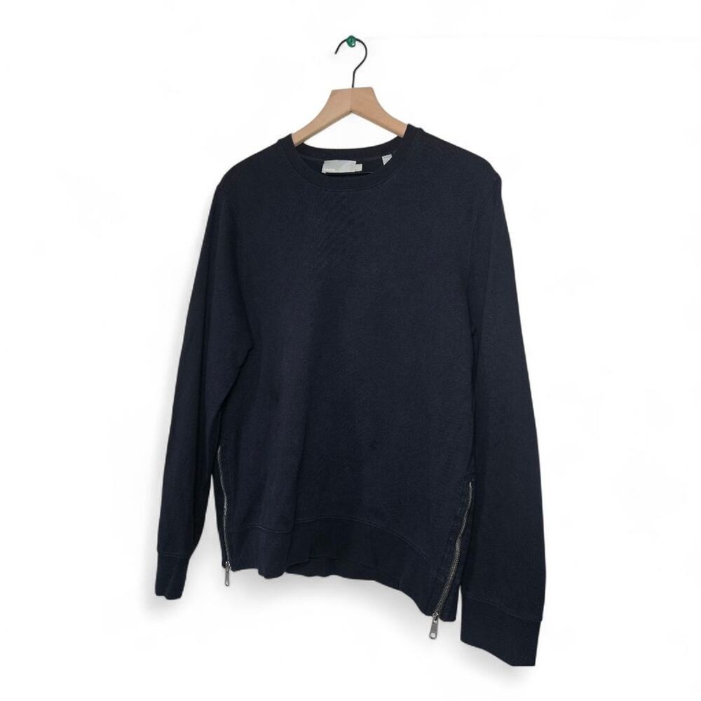 Vince French Terry Crewneck Sweatshirt Navy Size Medium